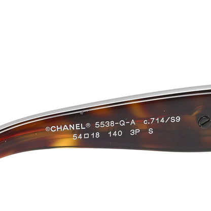 Chanel Acetate Lambskin Cat Eye Sunglasses 5538-Q-A Tortoise 6 of 7