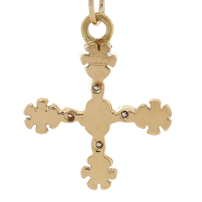 Temple St. Clair 18K Yellow Gold Diamond Fiori Cross Pendant 3 of 3