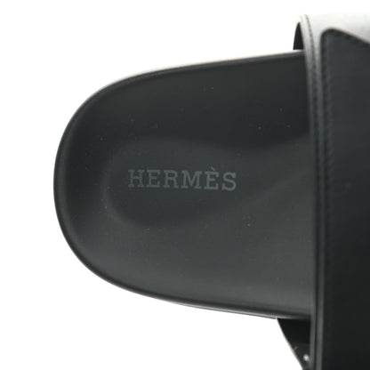 Hermes Calfskin Womens Chypre Sandals 37 Black 7 of 7