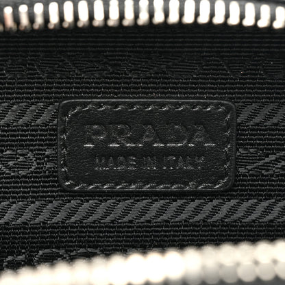 Prada Spazzolato Metal Triangle Logo Mini Pouch Shoulder Bag Black 6 of 8
