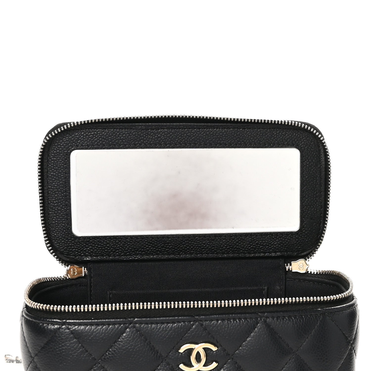 Chanel Caviar Quilted Small Tiny CC Vanity Case With Chain Black 5 of 12