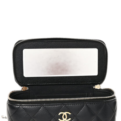 Chanel Caviar Quilted Small Tiny CC Vanity Case With Chain Black 5 of 12