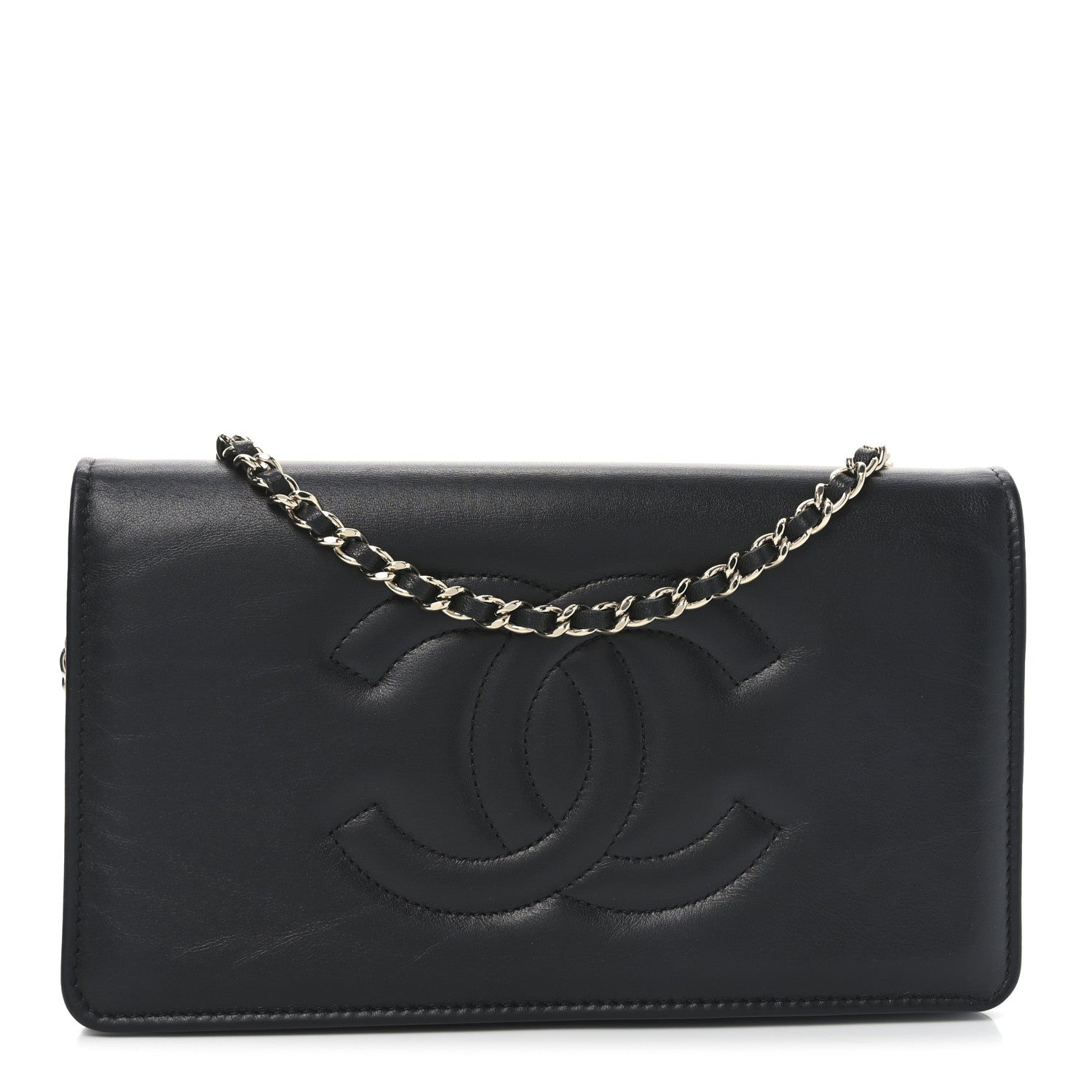 Chanel Lambskin Quilted Timeless CC Wallet On Chain WOC Black 1 of 11