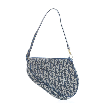 Christian Dior Monogram Mini Saddle Pochette Navy 3 of 7
