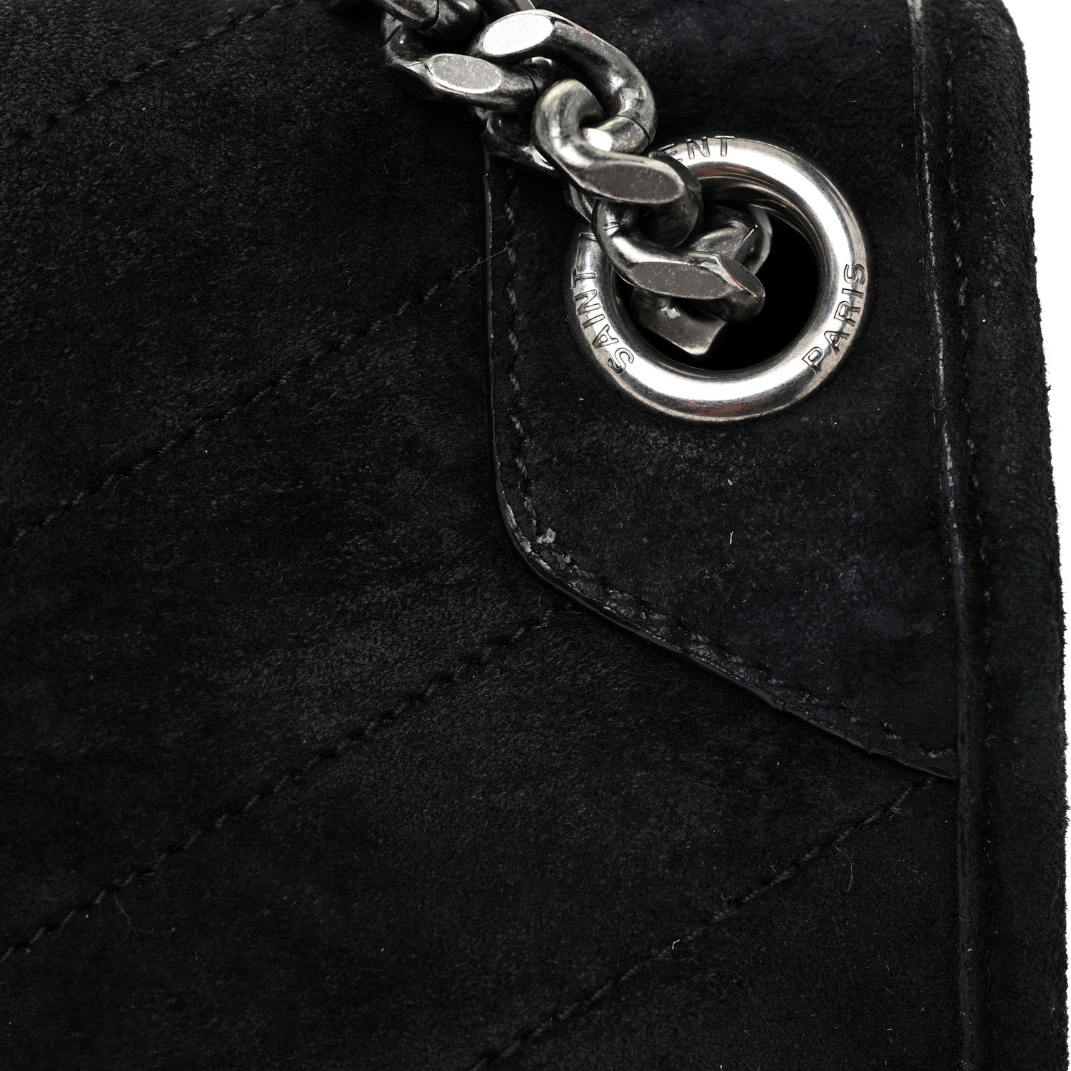 Saint Laurent Suede Monogram Medium Niki Chain Satchel Black 21 of 27