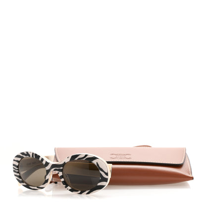 Celine Acetate Triomphe 01 Sunglasses CL 40194U Zebra 7 of 7
