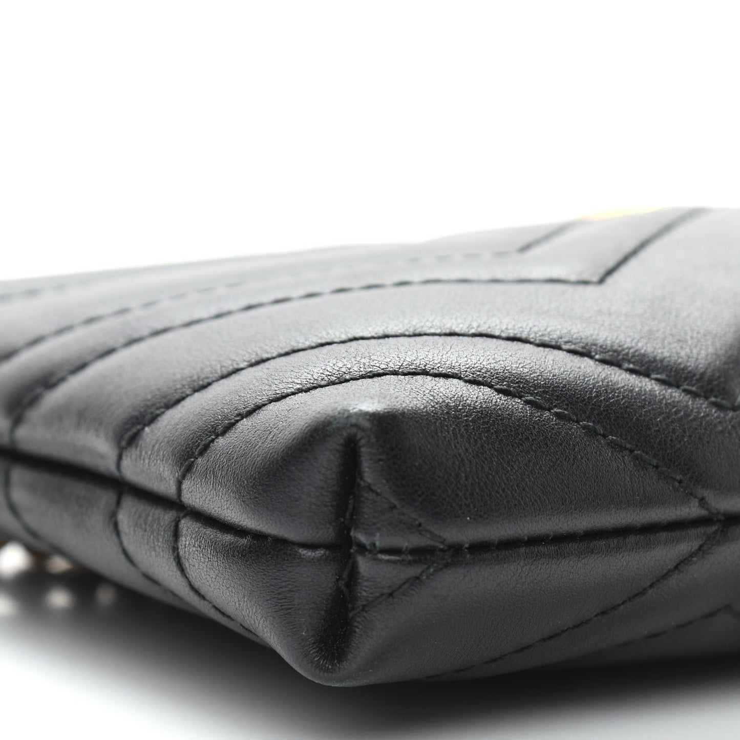 Calfskin Matelasse Mini GG Marmont Chain Bag Black
