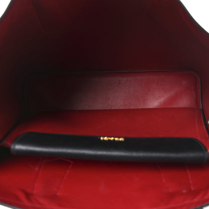 Prada Saffiano Cuir Large Double Bag Black Fuoco 5 of 9