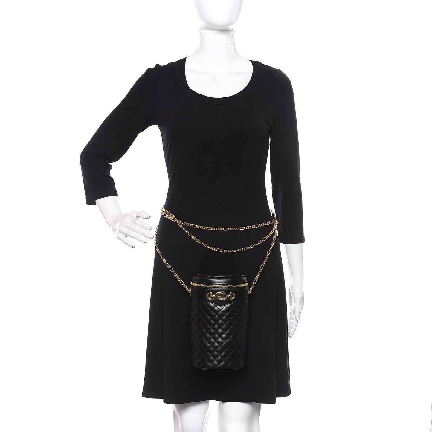 Calfskin Trapuntata Zumi Belt Bag Black