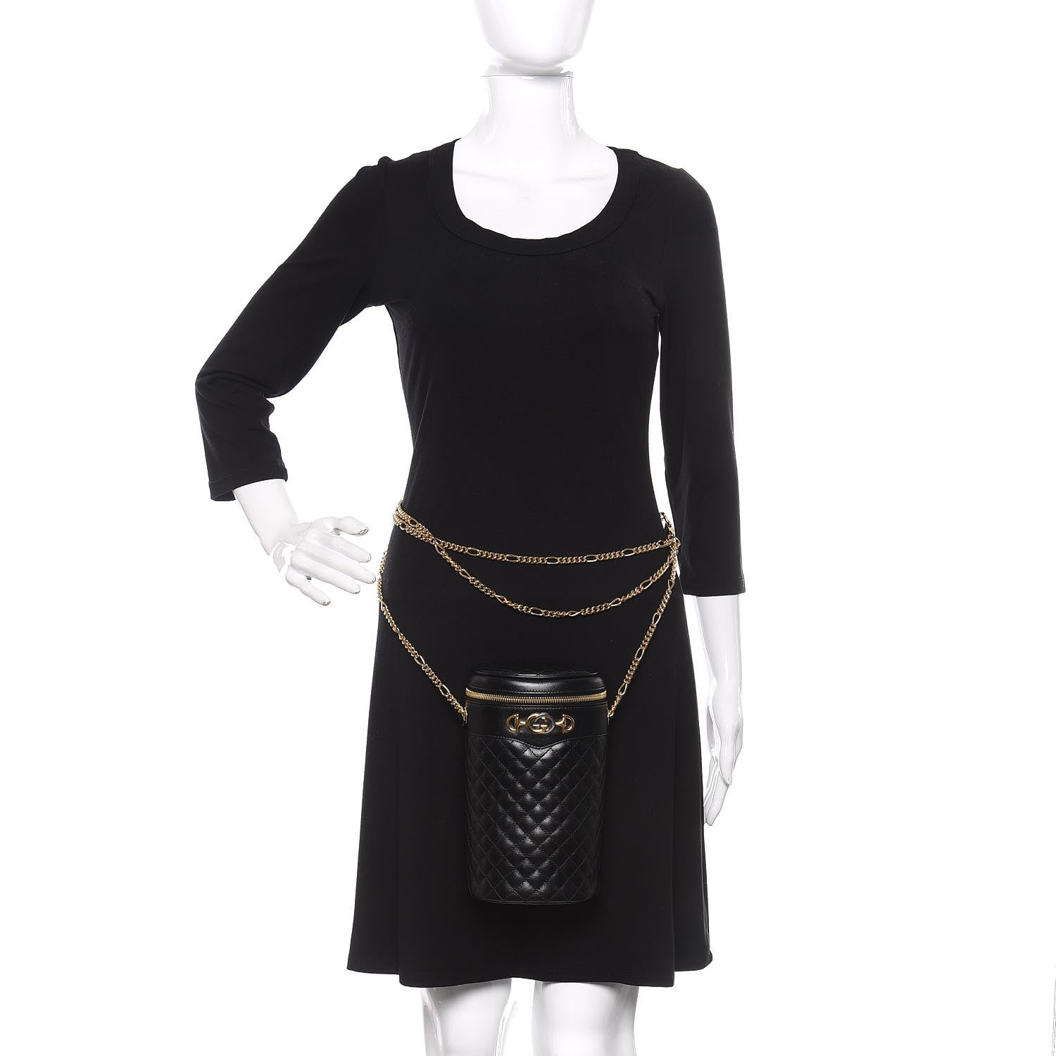Gucci Calfskin Trapuntata Zumi Belt Bag Black 2 of 12