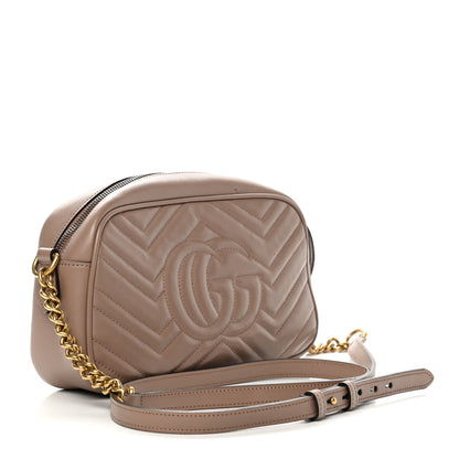 Gucci Calfskin Matelasse Small GG Marmont Chain Shoulder Bag Porcelain Rose 3 of 13