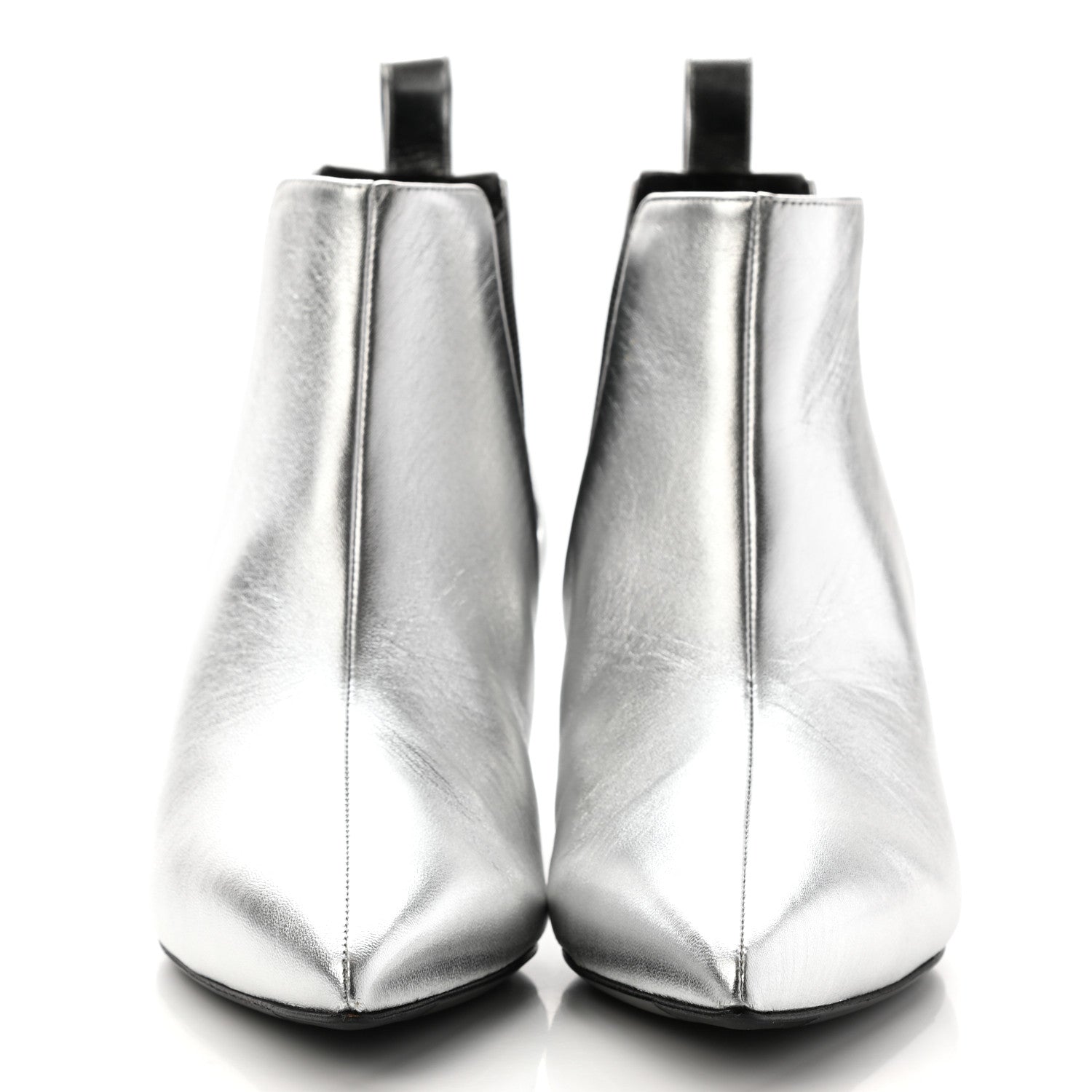 Gucci Nappa Zumi Mid Ankle Boots 38 Silver 2 of 14
