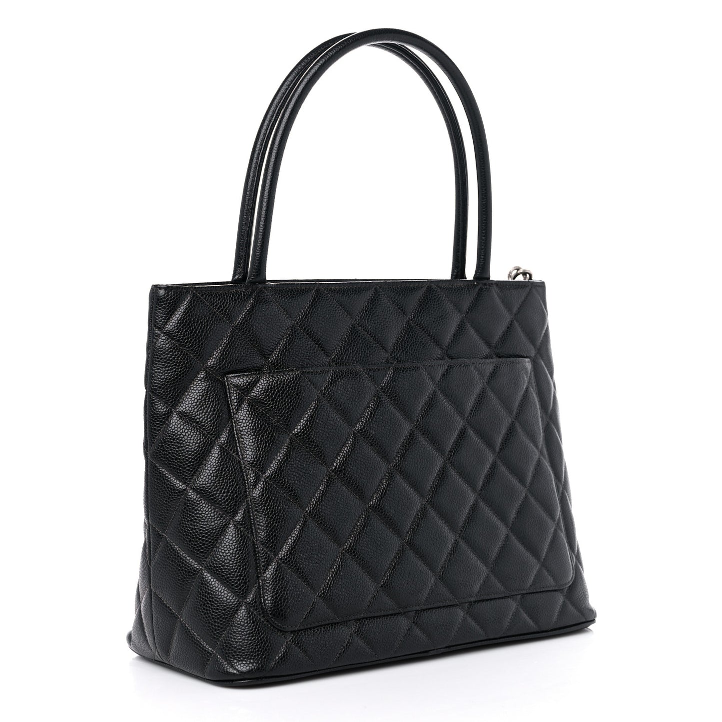 Caviar Quilted Medallion Tote Black