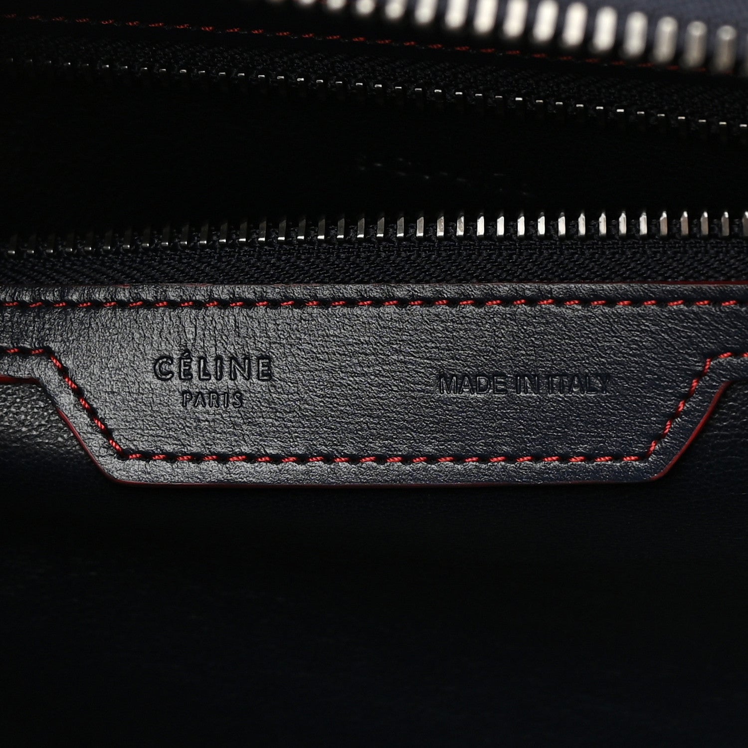 Celine Satin Debossed Calfskin Mini Luggage Navy Blue 6 of 14