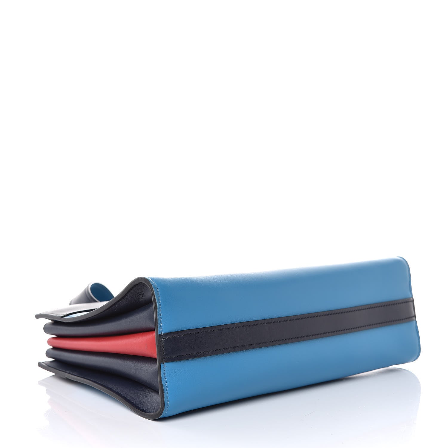 Prada City Calf Colorblock Bibliotheque Shoulder Bag Celeste Baltico 4 of 8