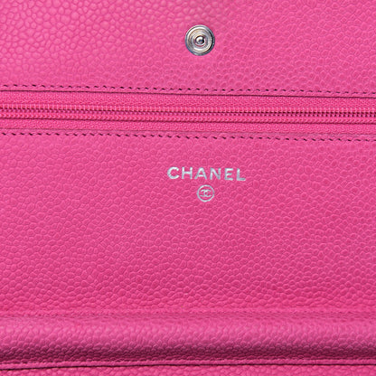 Chanel Iridescent Caviar Quilted Wallet on Chain WOC Pink 6 of 13