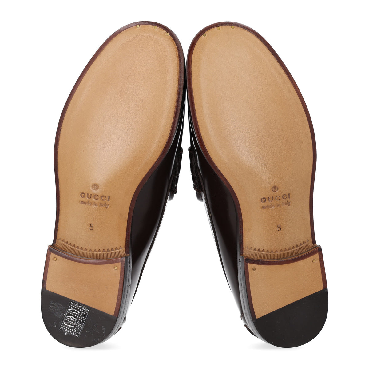 Gucci Calfskin GG Embossed Horsebit Loafers 8 Cocoa 7 of 11