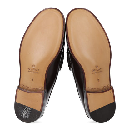 Gucci Calfskin GG Embossed Horsebit Loafers 8 Cocoa 7 of 11