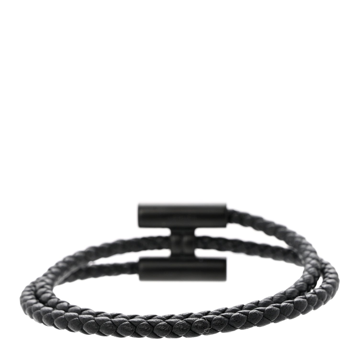 Hermes Swift Double Wrap Cord Tournis Tresse Bracelet T3 Black 3 of 5