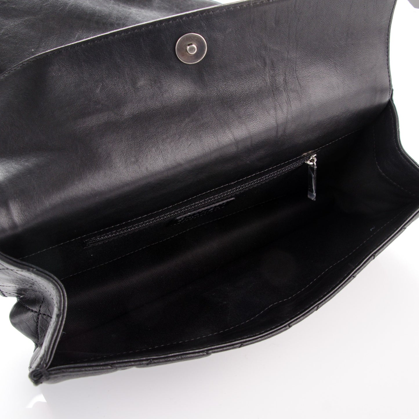 Washed Lambskin Jumbo Take Away Flap Black