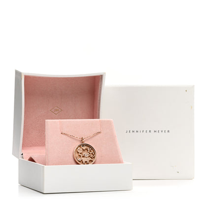 Jennifer Meyer 18K Rose Gold Diamond Good Luck Pendant Necklace 5 of 5