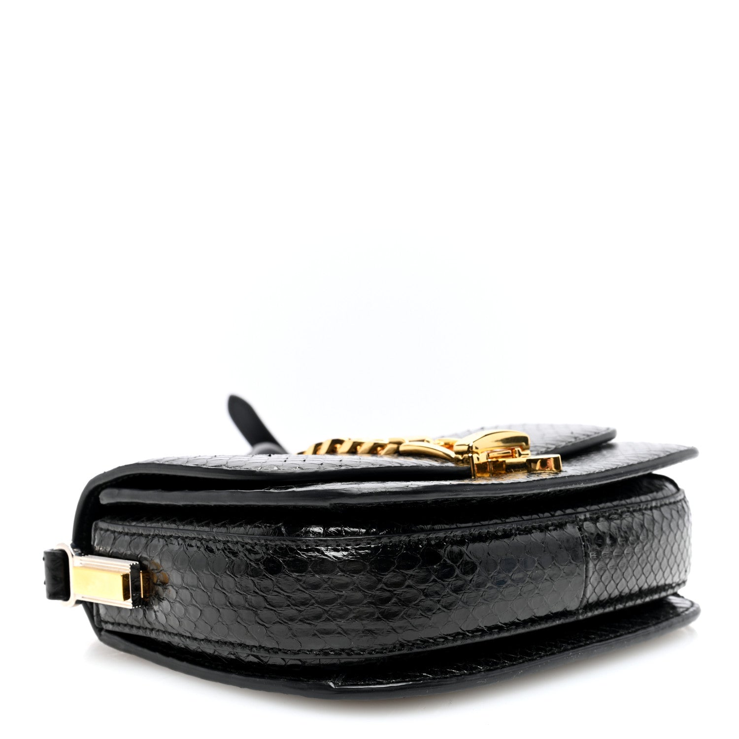 Gucci Snakeskin Mini Sylvie 1969 Messenger Bag Black 4 of 12