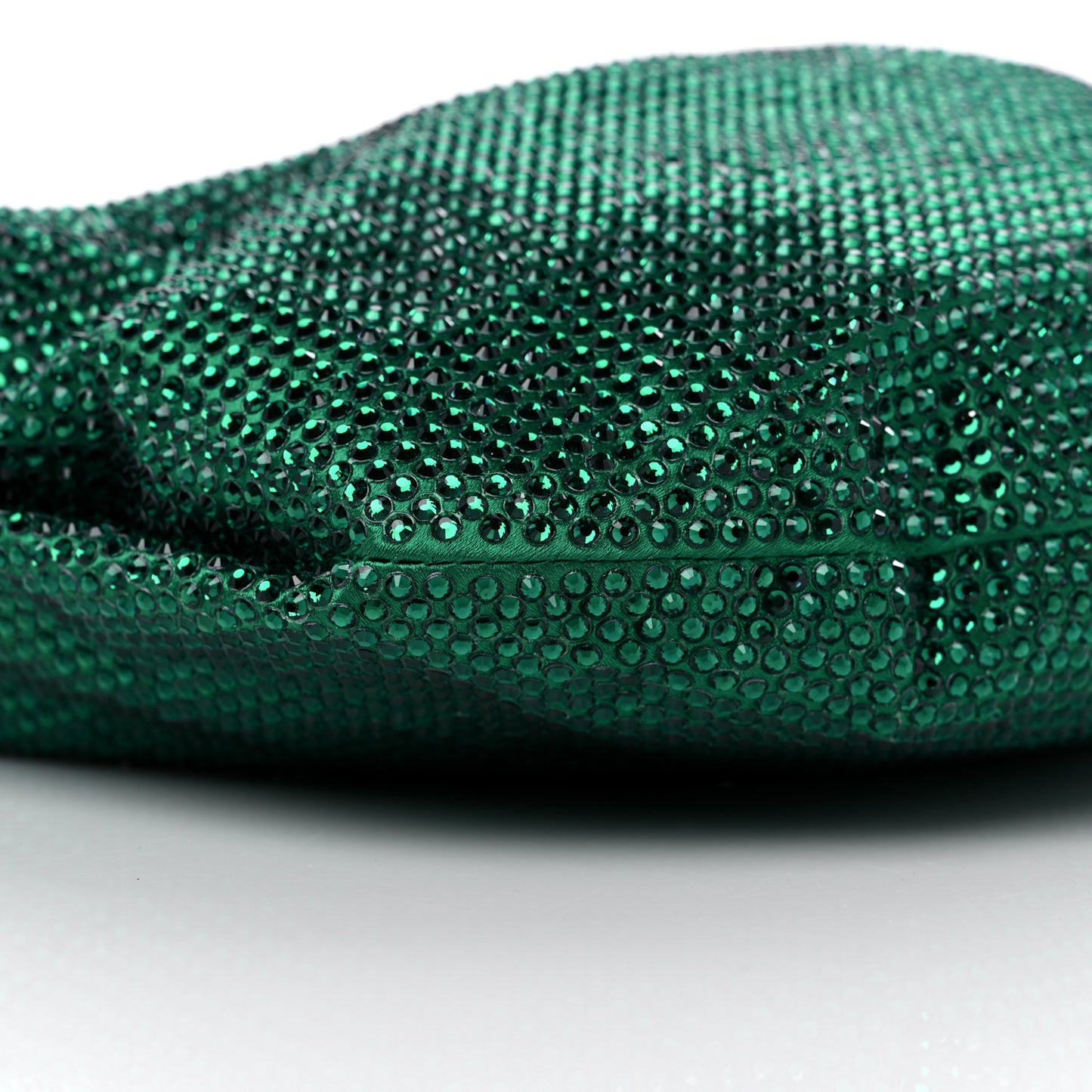 Crystal Embellished Satin Mini Hotfix Jodie Emerald