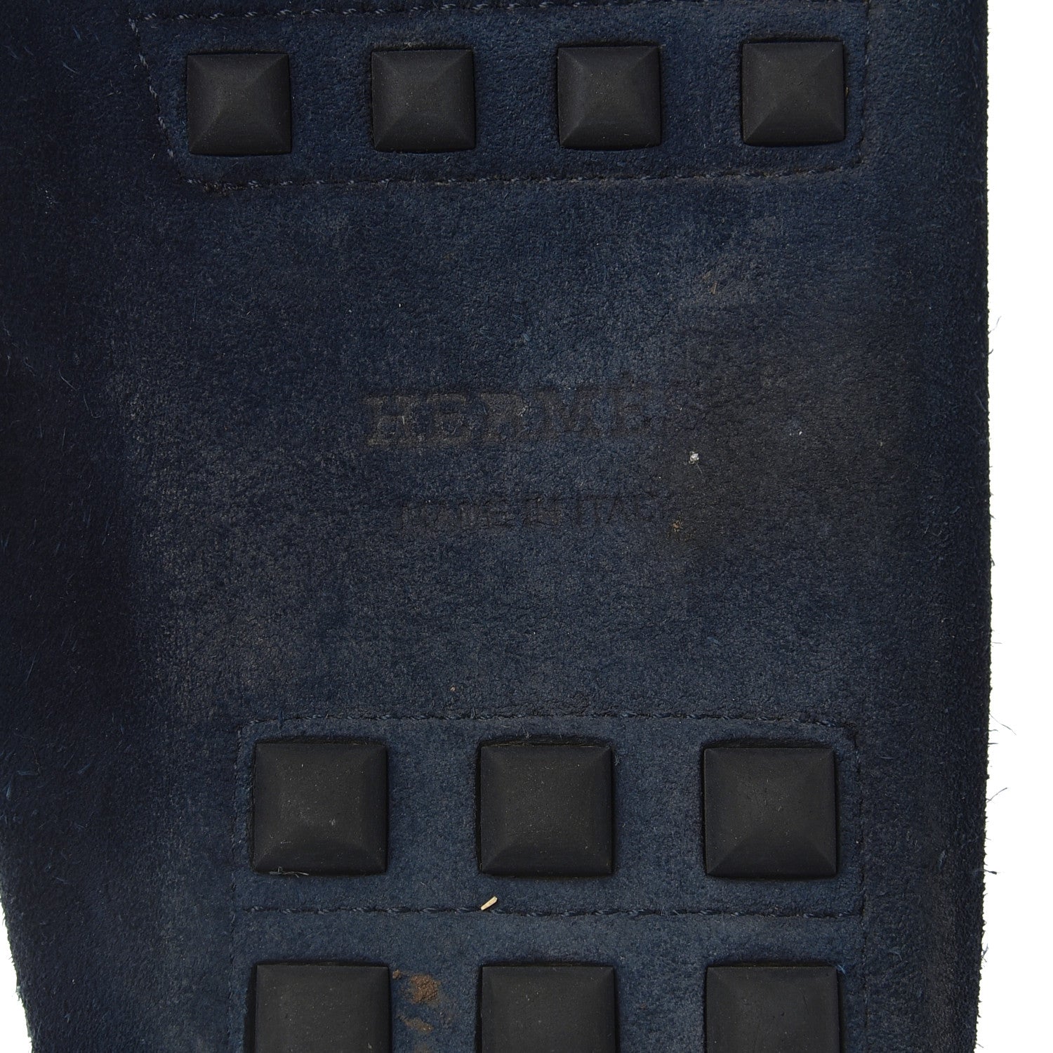 Hermes Suede Mens Irving Moccasin Loafers 43 Dark Blue 7 of 9