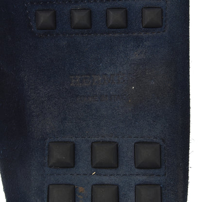 Hermes Suede Mens Irving Moccasin Loafers 43 Dark Blue 7 of 9