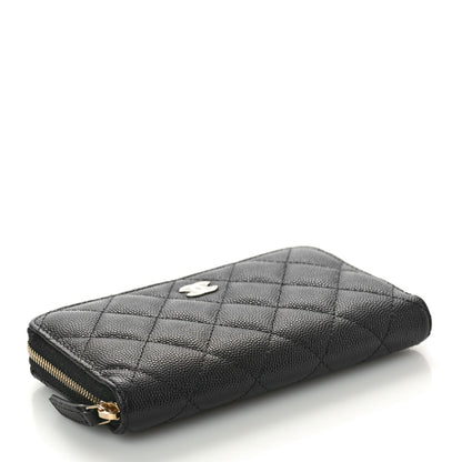 Chanel Caviar Quilted Medium Zip Around Wallet Black 4 of 8