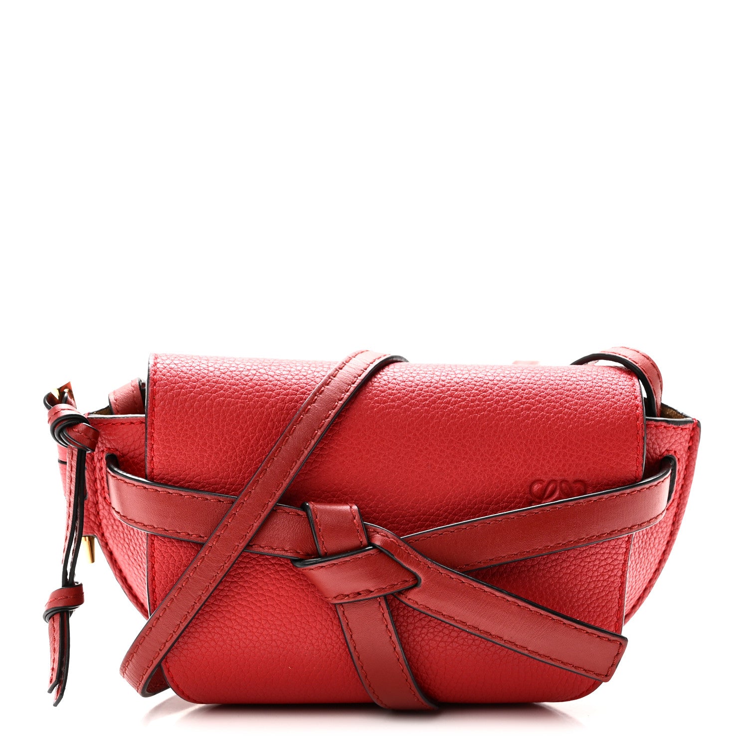 Loewe Grained Calfskin Mini Gate Crossbody Bag Scarlet Burnt Red 1 of 9