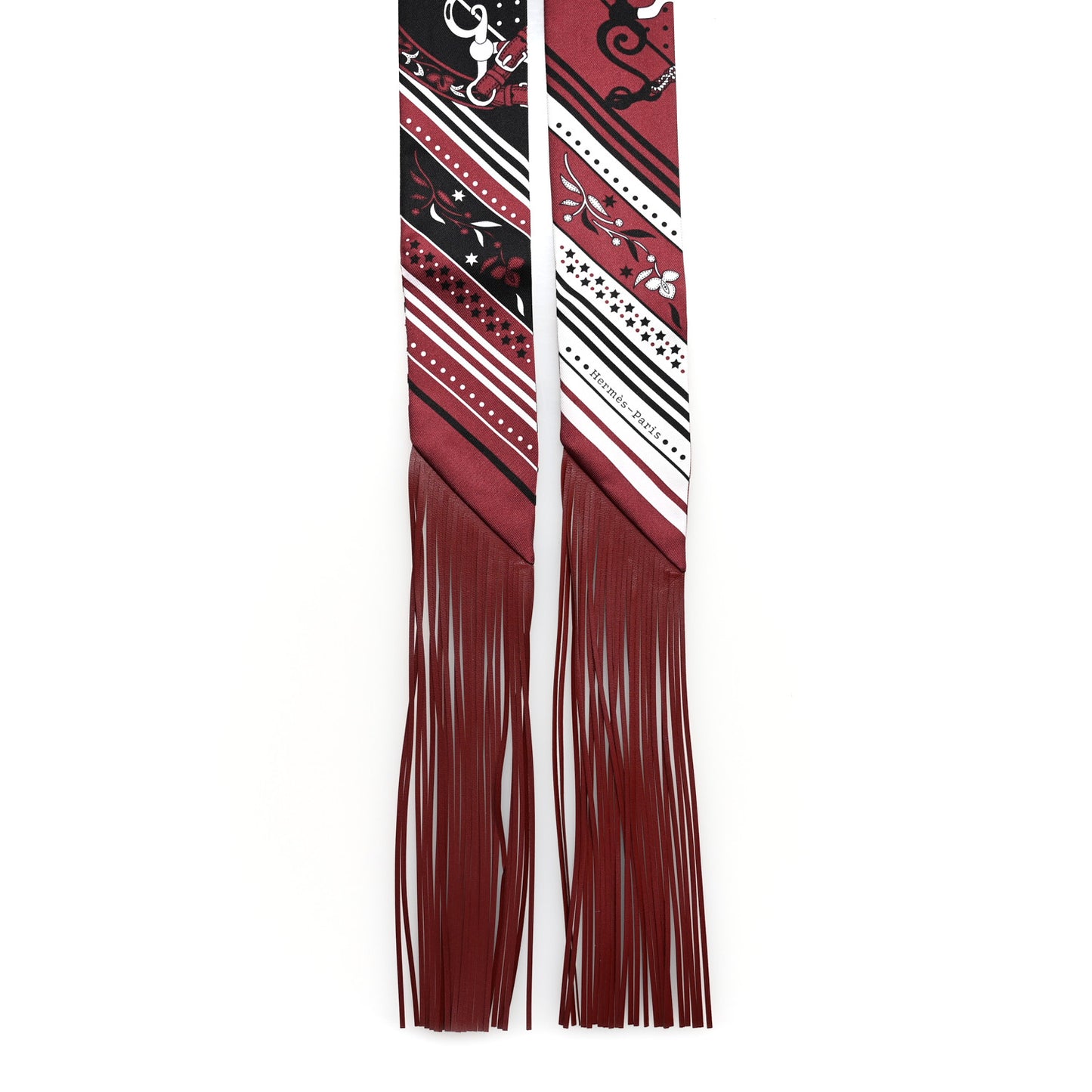 Silk Festival Des Amazones Bandana Fringed Twilly Rouge H