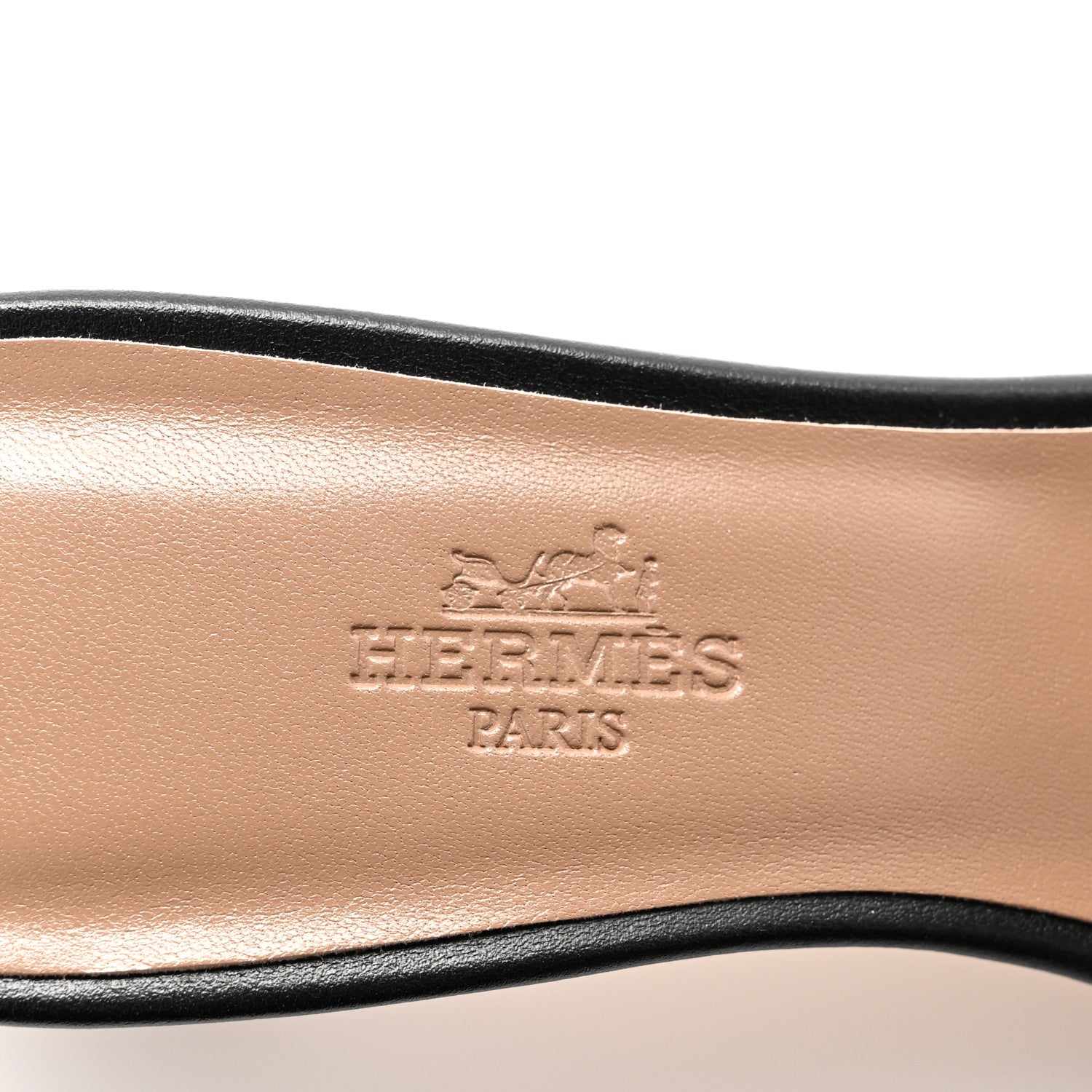 Hermes Calfskin Oasis Sandals 37.5 Black 6 of 8