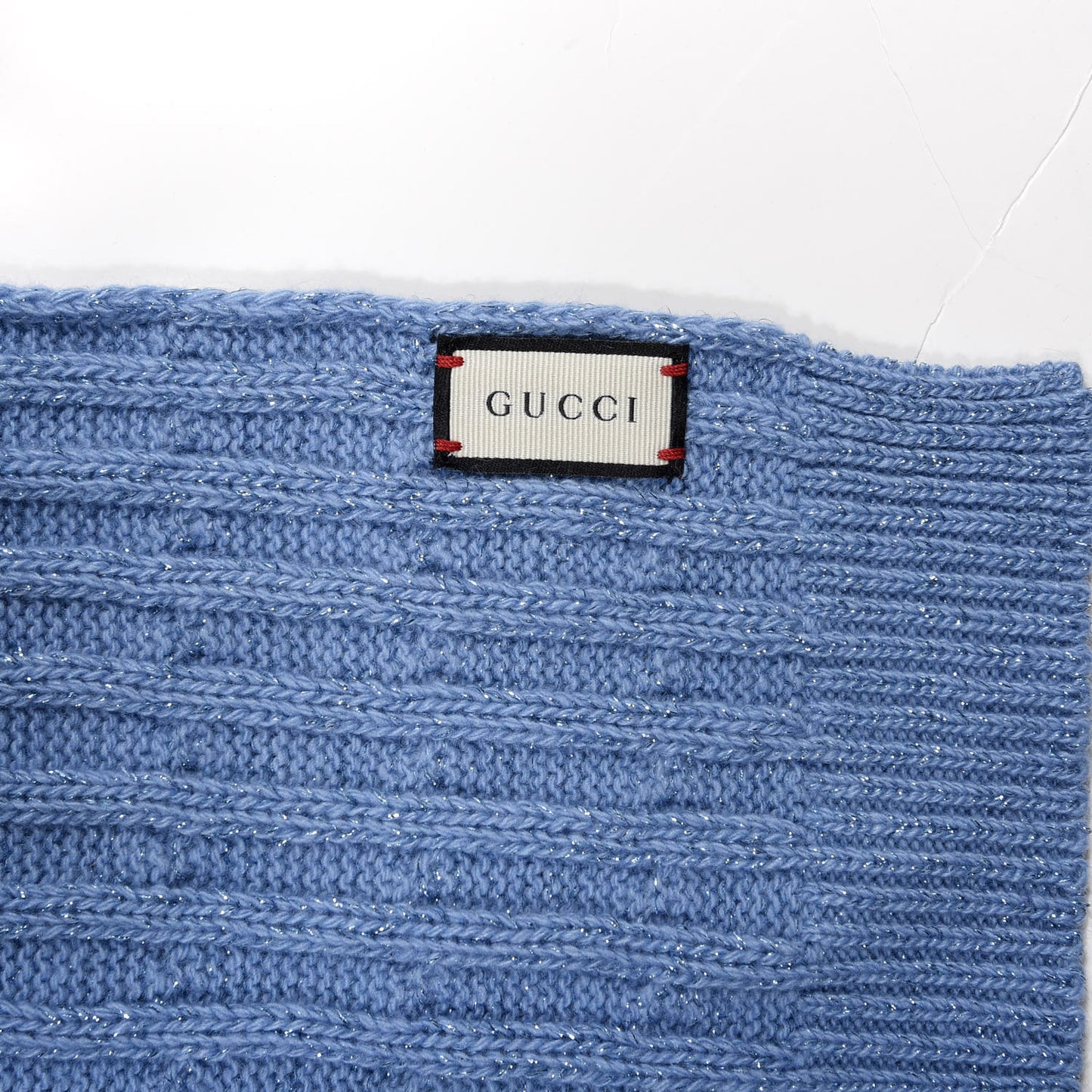 Wool Knit Shine Reg Scarf Bluette Sky Blue