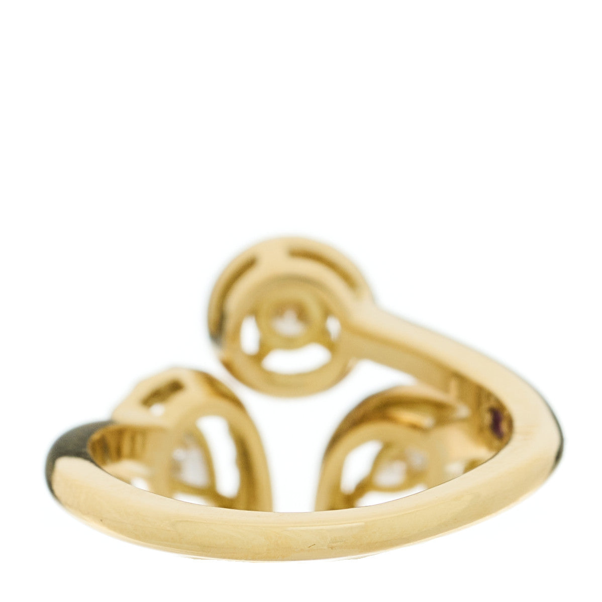 18K Yellow Gold Diamond Dolcetto Three Stone Ring 52 6