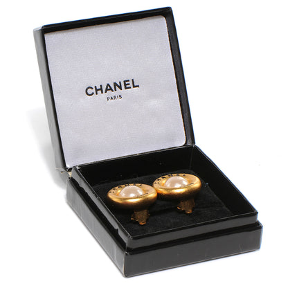 Chanel Pearl Clip On Earrings Gold 5 of 5