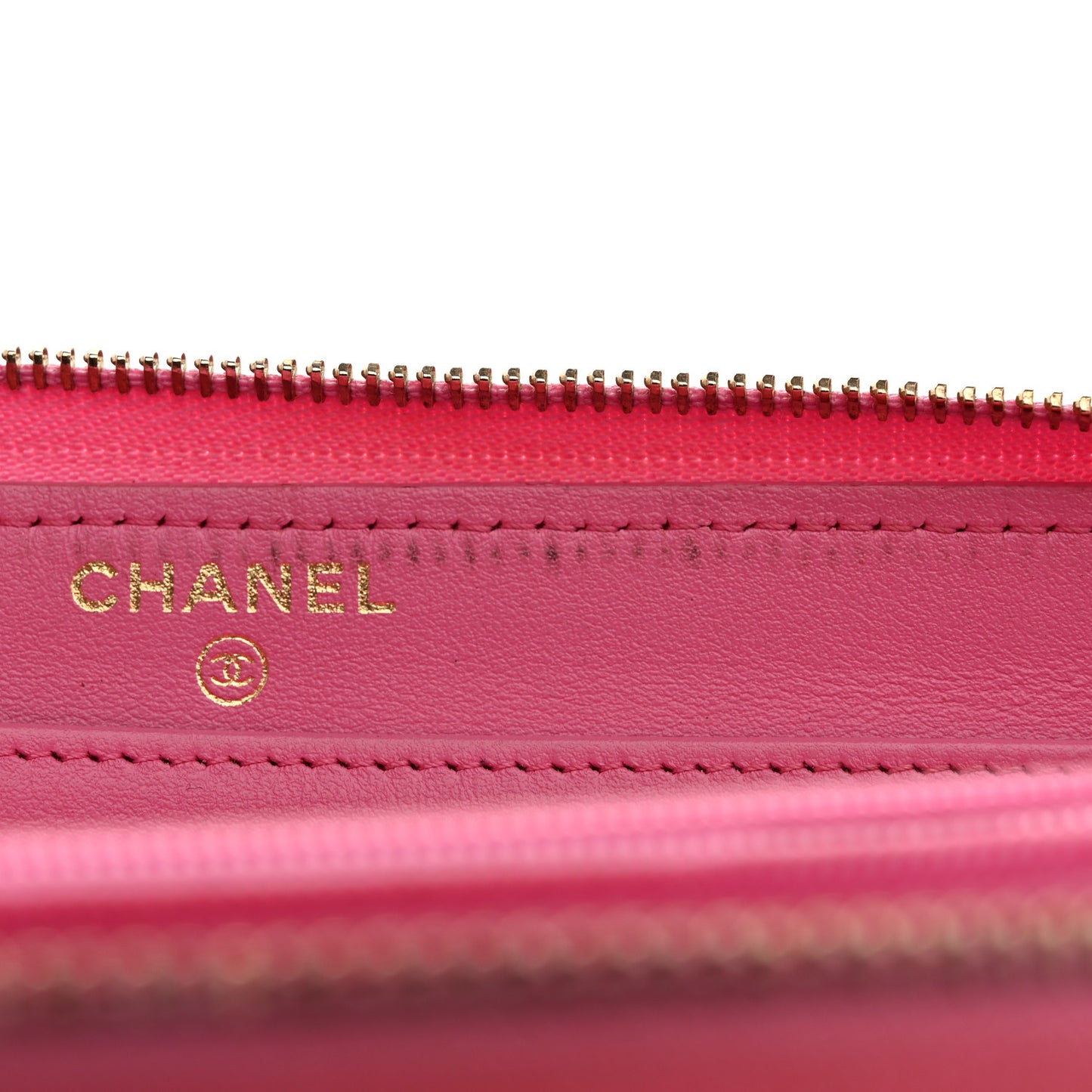 Caviar Quilted Large Gusset Zip Around Wallet Pink