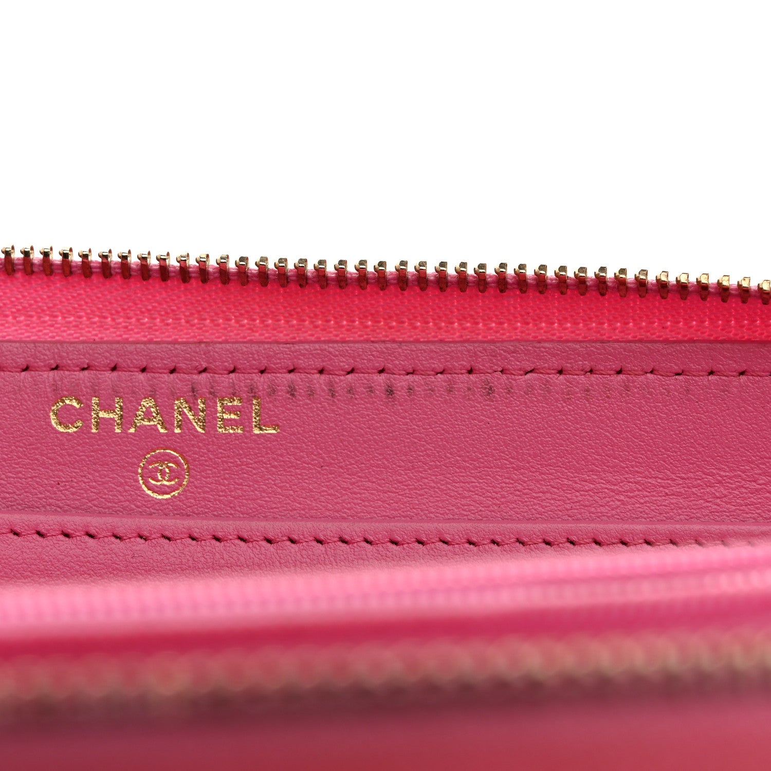 Chanel Caviar Quilted Large Gusset Zip Around Wallet Pink 9 of 9