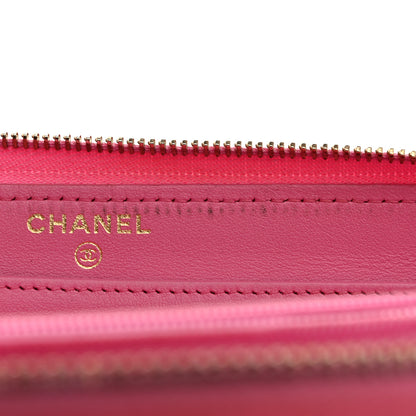 Chanel Caviar Quilted Large Gusset Zip Around Wallet Pink 9 of 9