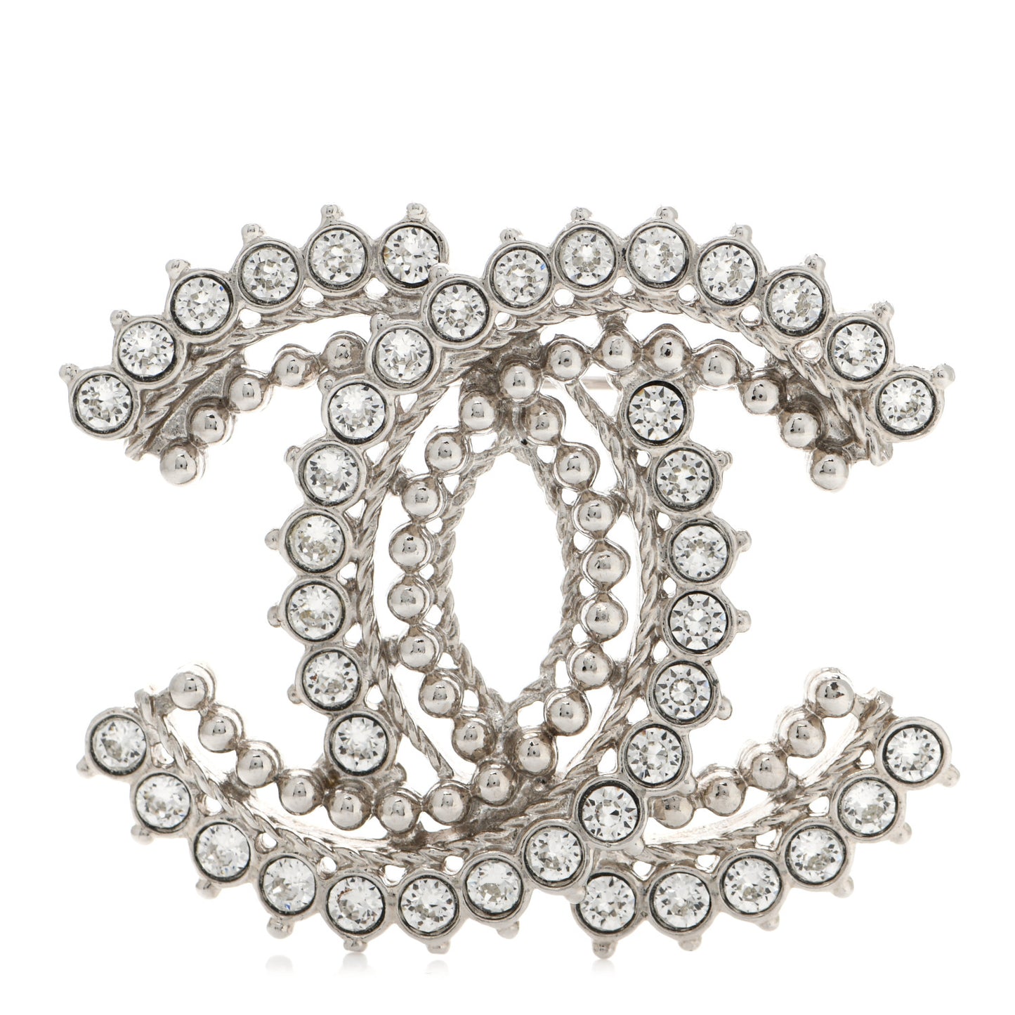 Crystal CC Brooch Silver