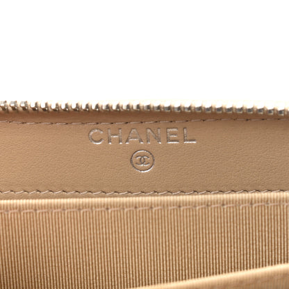 Chanel Caviar Quilted Zip Around Coin Purse Beige 6 of 11