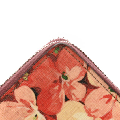 Gucci GG Supreme Monogram Blooms Zip Around Wallet Beige Multicolor Dry Rose 10 of 13