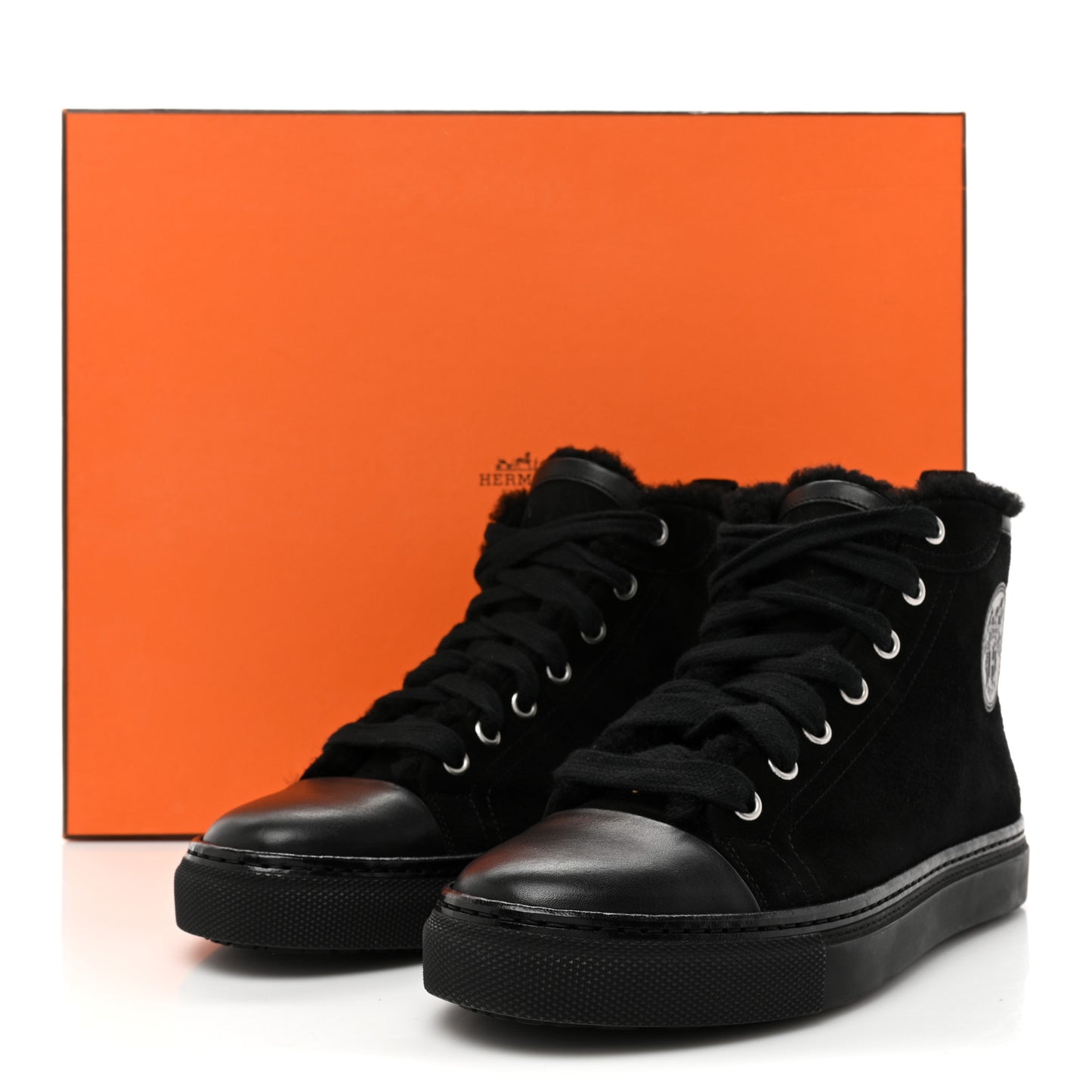 Suede Shearling Womens Jimmy High Top Sneakers 35 Black