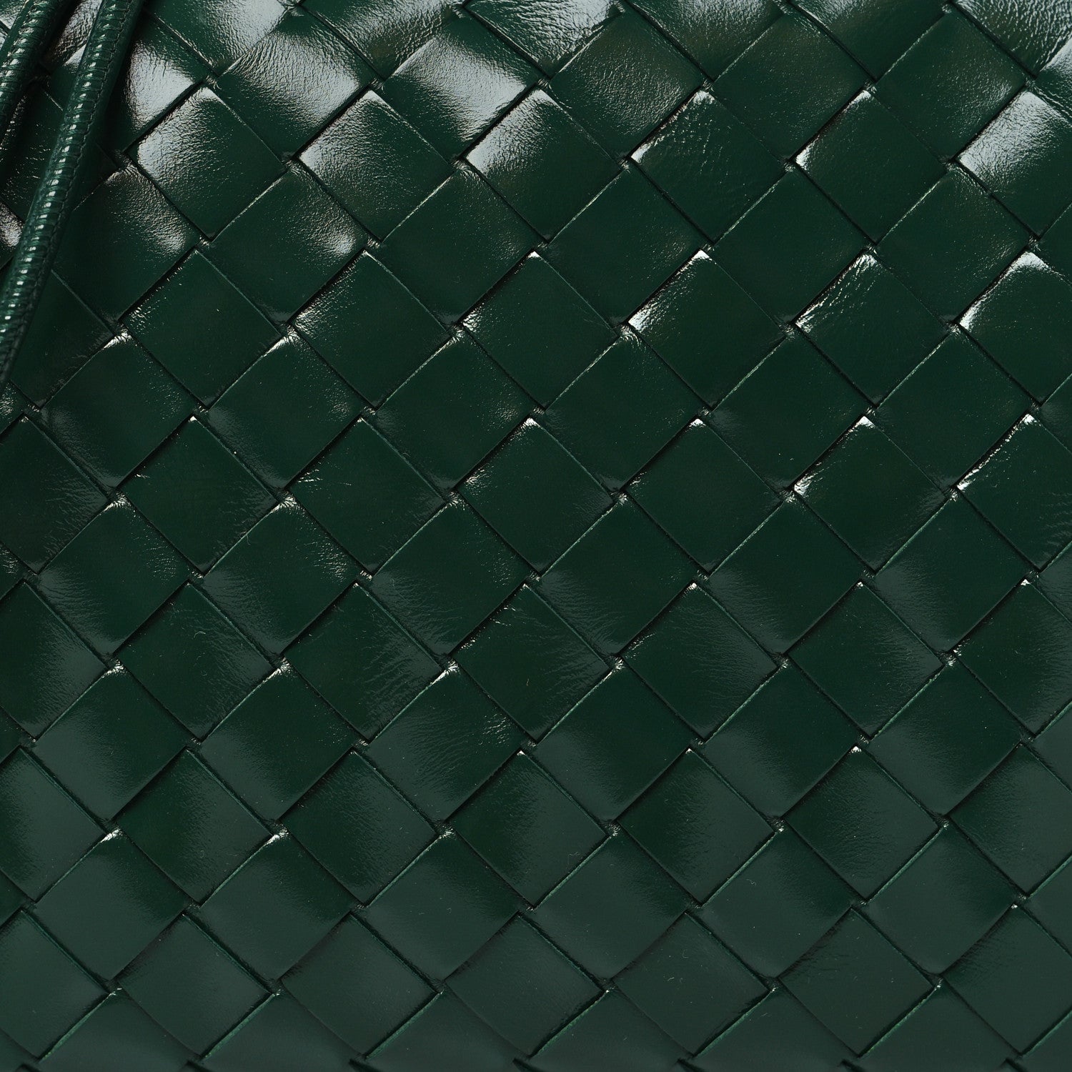 Bottega Veneta Polished Patent Intrecciato Knot Small Loop Camera Bag Raintree 7 of 9