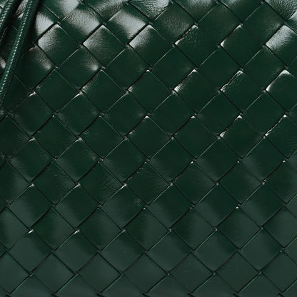 Bottega Veneta Polished Patent Intrecciato Knot Small Loop Camera Bag Raintree 7 of 9