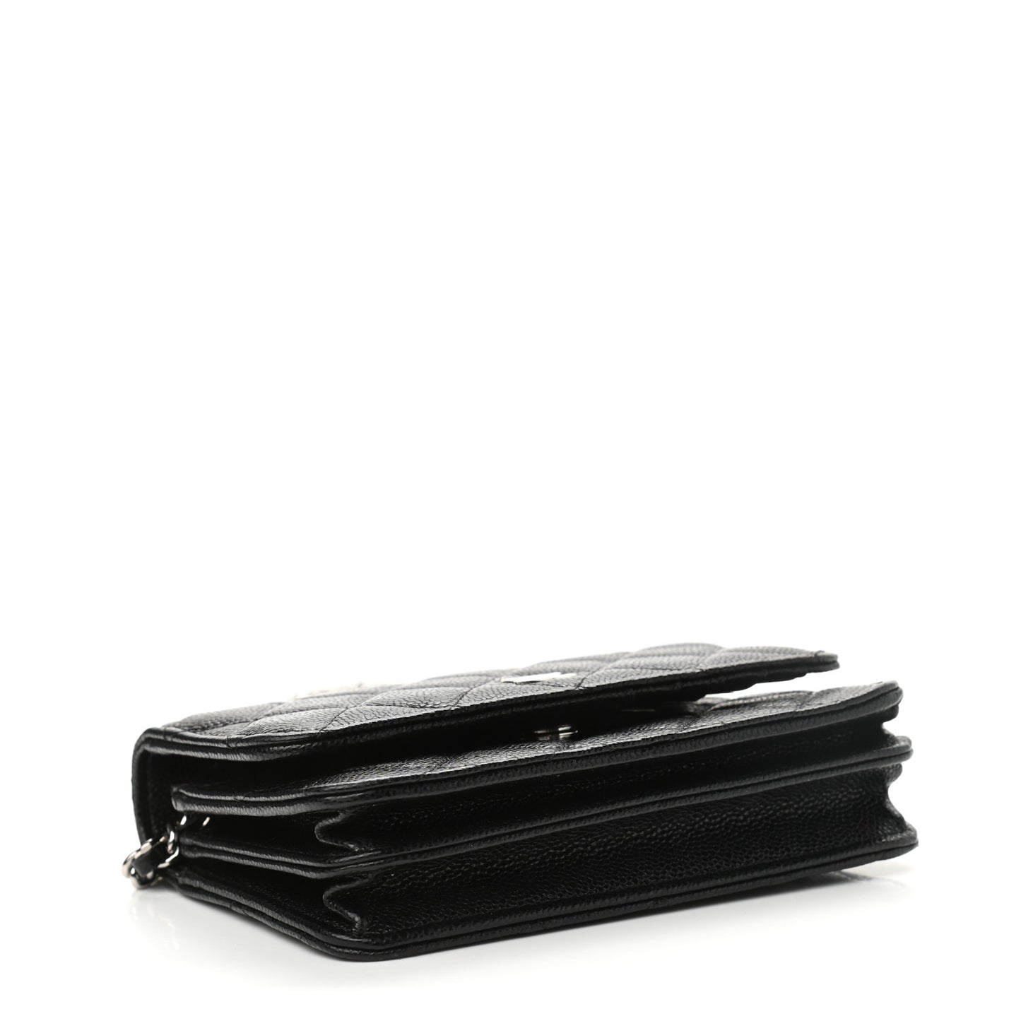 Caviar Quilted Mini Wallet On Chain WOC Black