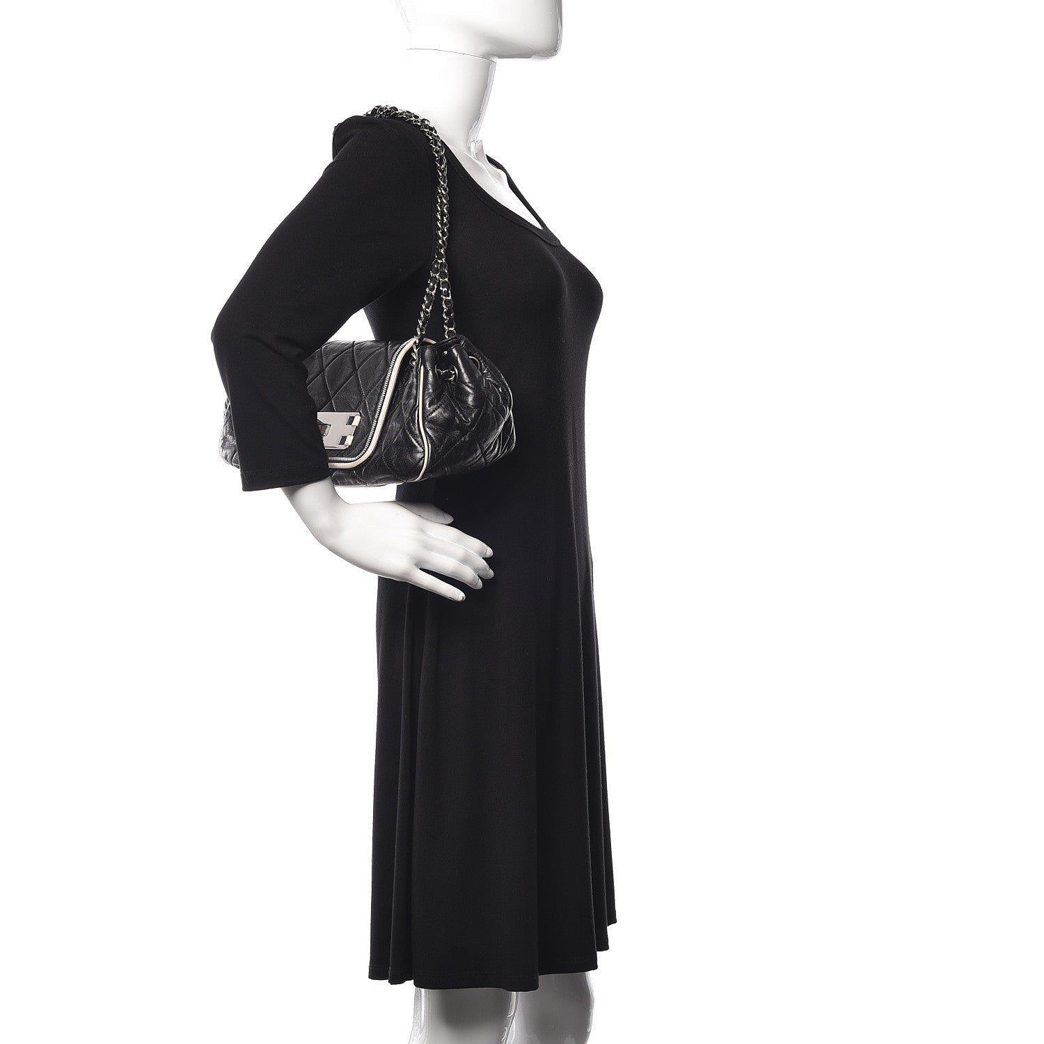 Chanel Lambskin Quilted East West Accordion Flap Black 2 of 12