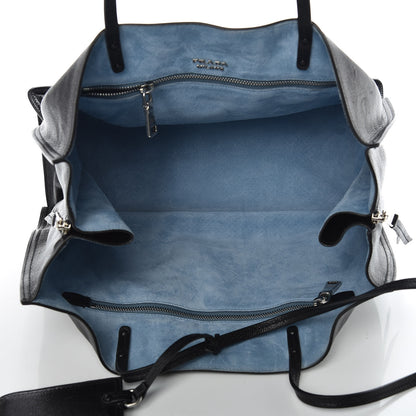 Prada Glace Calf Etiquette Tote Black Astrale 5 of 10