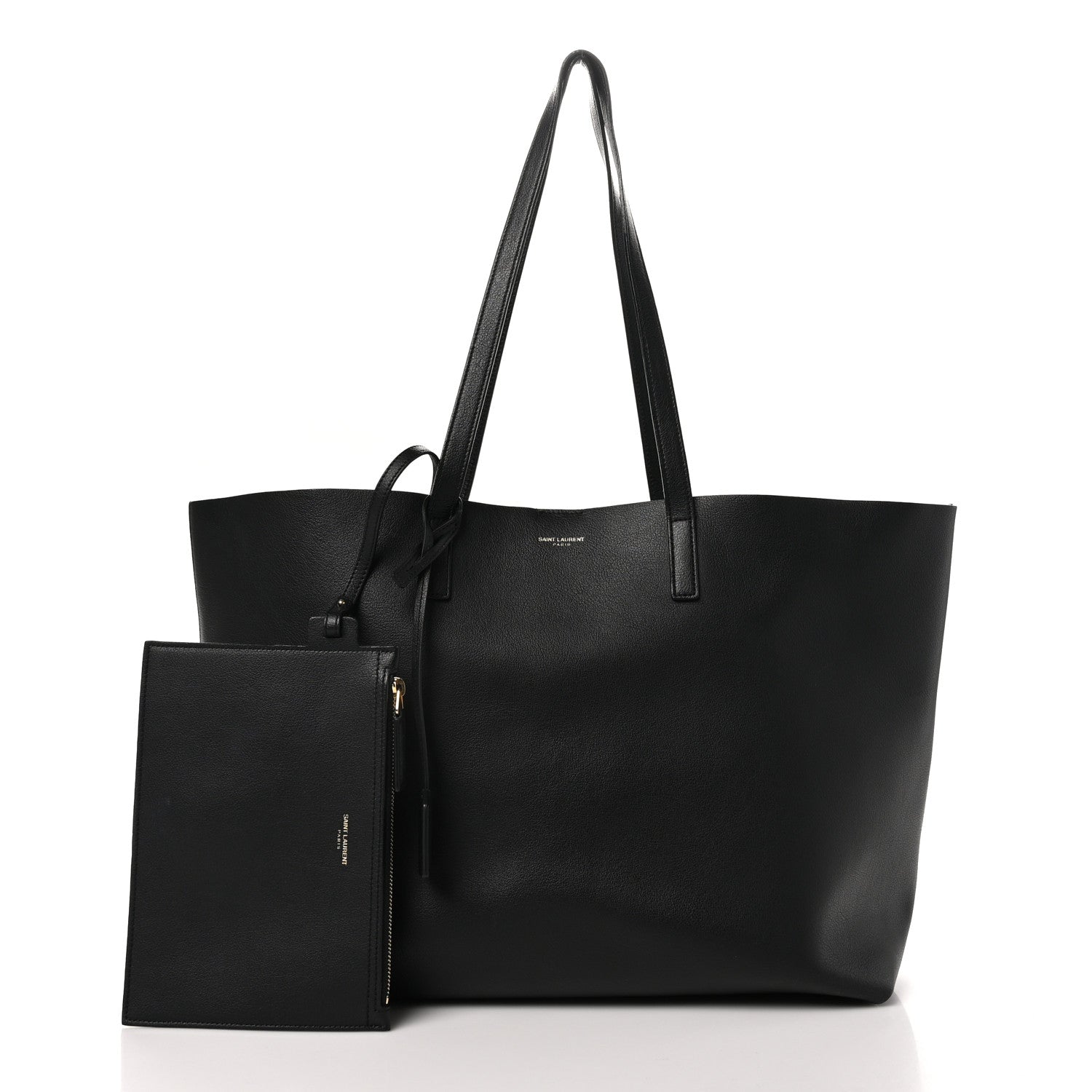 Saint Laurent Calfskin Large Shopping Tote Black 3 of 13