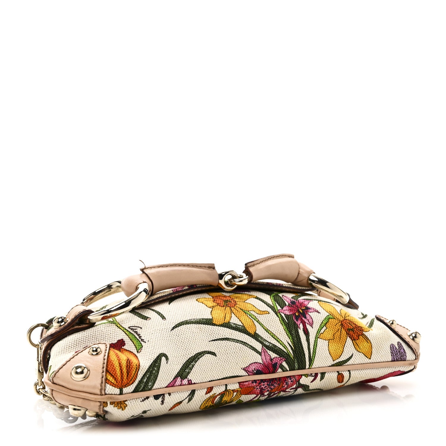 Gucci Canvas Flora Floral Horsebit Clutch 4 of 12